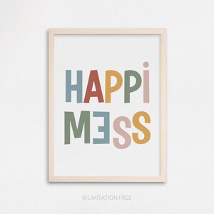 Happimess Kids Print, Playroom Wall Art, Kids Poster, Children Wall Art, Nursery Art, Colorful Playroom Prints, Gender Neutral Nursery Print