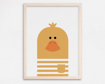 Duck Nursery Print, Kids Wall Art, Nursery Animal Wall Art, Farm Animal Prints, Kids Room Decor, Duckling Kids Print, Baby Nursery Decor