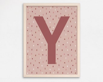 Bambini parete arte, stampa lettera personalizzata, vivaio parete arte, stampa iniziale, nome vivaio arte, neutro vivaio stampa, personalizzati bambini stampa