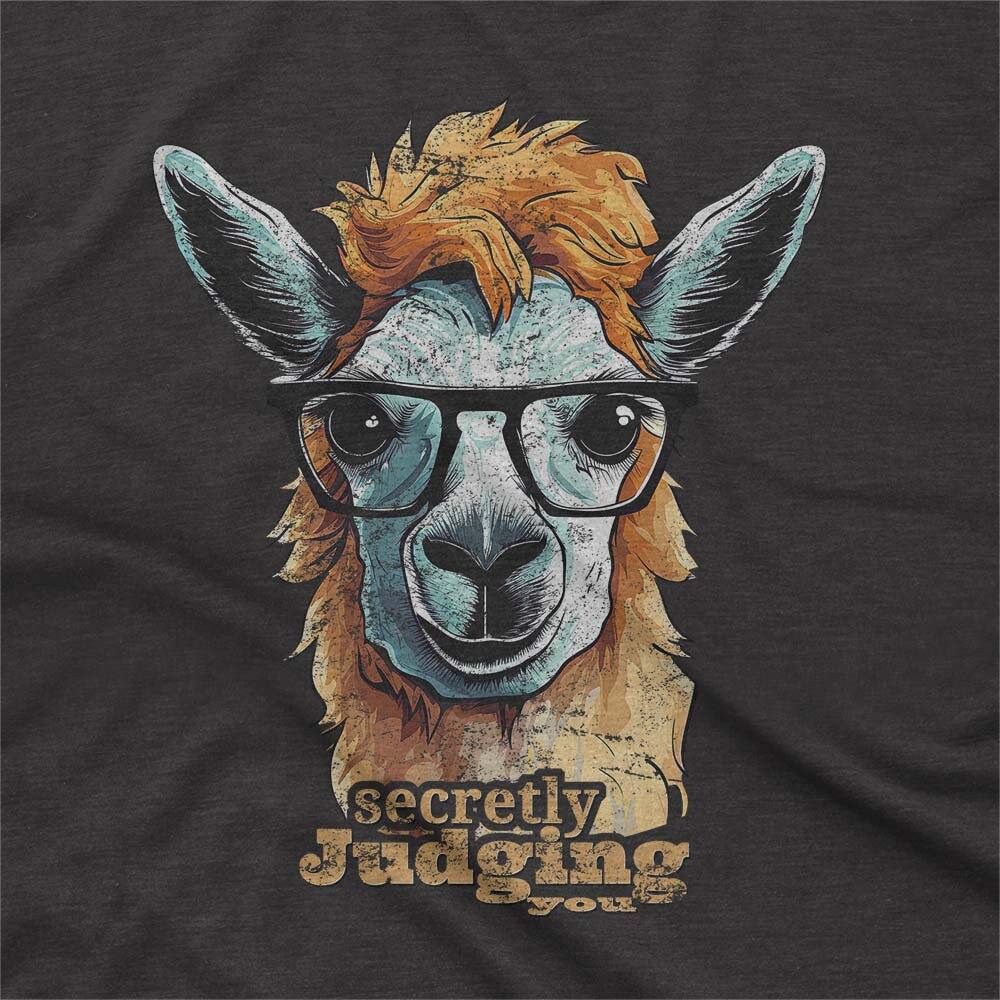 Secretly Judging You Llama T-shirt Whimsical Design With - Etsy