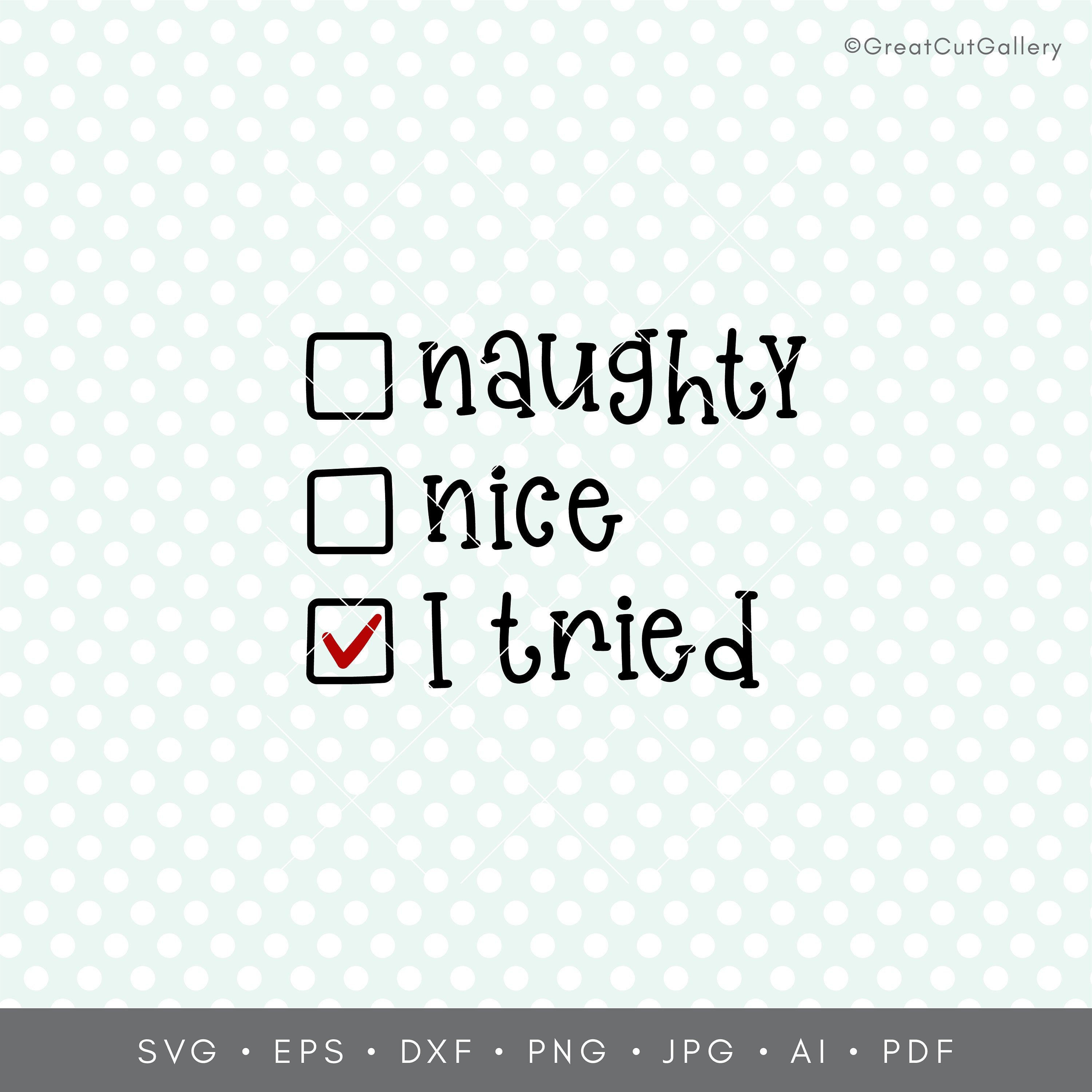 Naughty Nice I Tried SVG Naughty Nice Svg Christmas Svg | Etsy