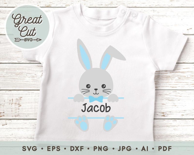 Download Boy Bunny svg Easter svg Easter Bunny name svg Rabbit Split | Etsy
