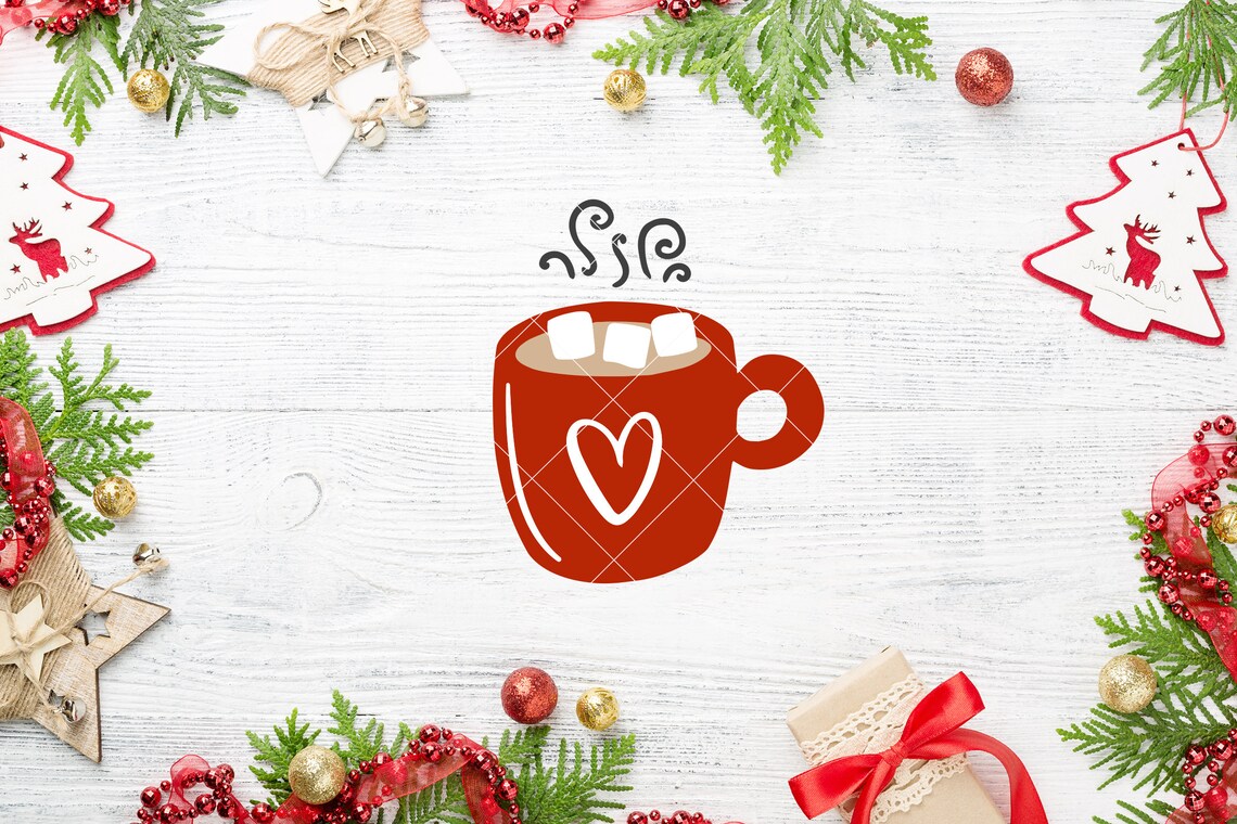 Hot Cocoa SVG File Coffee Mug svg Marshmallows svg | Etsy