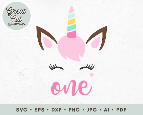 Download 1st Birthday Girl Clip Art Birthday Unicorn Svg One Birthday Etsy