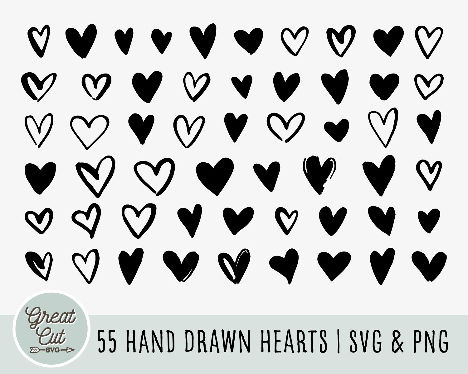 Sketched hearts Svg, Hearts Svg, Love heart Svg, Heart Outline Svg, jpg &  png.