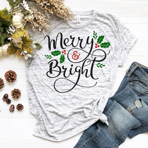 Merry and Bright Svg Christmas Svg Cutting Files Cricut Cut - Etsy