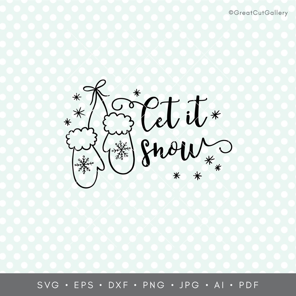 Let It Snow SVG Let It Snow Clip Art Snow SVG Christmas - Etsy