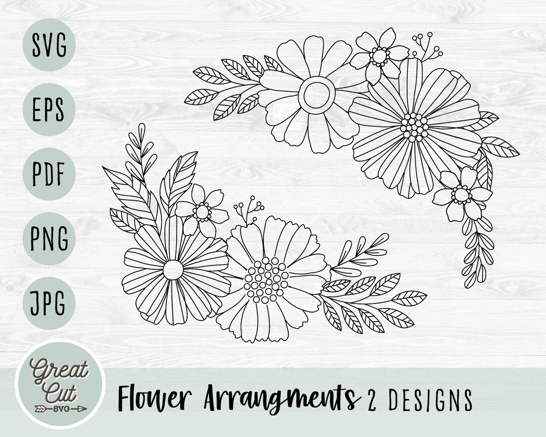 Flowers SVG, Flower Frame, Bouquets SVG, Floral Decoration, Flower ...