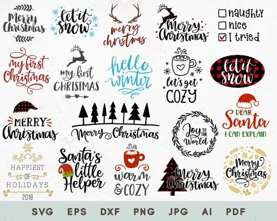 Download Christmas Svg Bundle Christmas Svg Files For Cricut Etsy