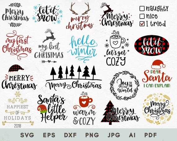 Download Free Christmas Svg Bundle Christmas Svg Files For Cricut Etsy SVG DXF Cut File