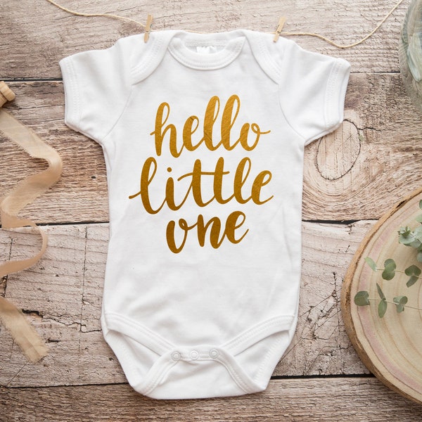 Little One SVG, Hello Little One svg, Hello World svg, Birth Announcement, Nursery Quote svg, Baby Onesie Design, Lettering, Commercial use