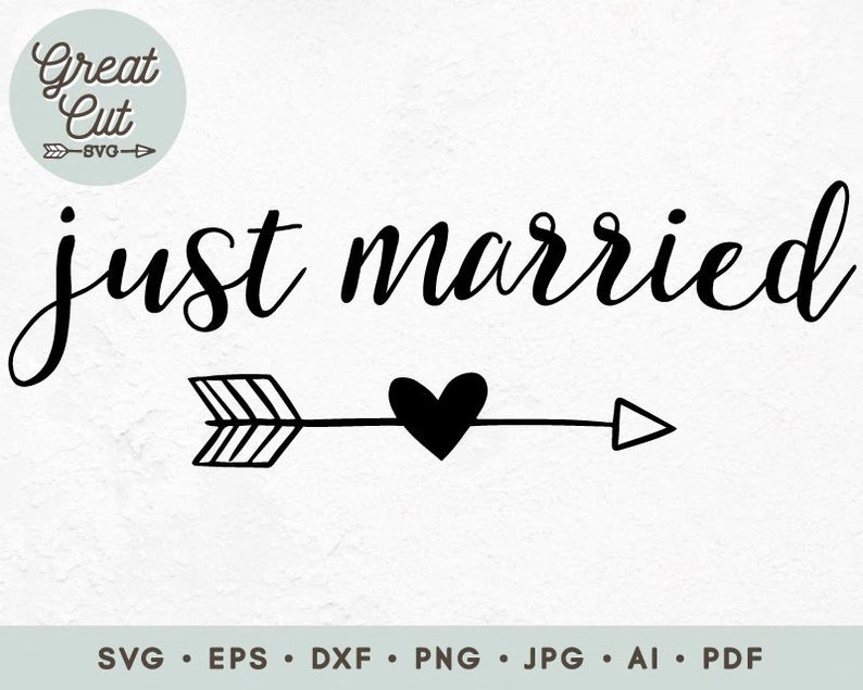 Just Married Svg Just Married Cut Files Wedding Cut Files image 0.