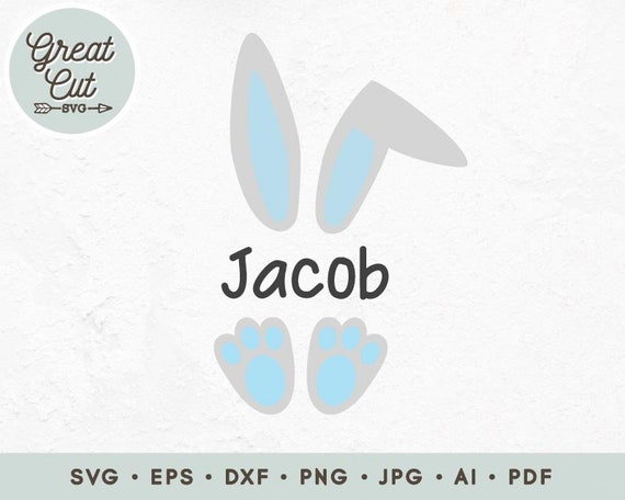 Boy Bunny Svg Easter Svg Easter Bunny Name Svg Rabbit Split Etsy