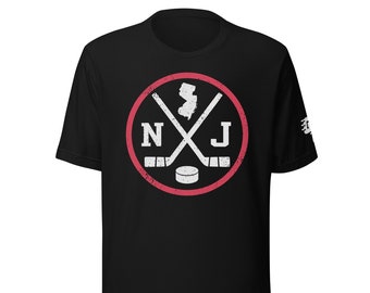 Retro New Jersey Hockey Emblem Vintage NJ T-Shirt anime clothes custom t  shirts design your own tees mens t shirts