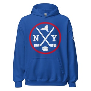 Retro NY Hockey Emblem Vintage New York Sweatshirt Pullover Hoodie