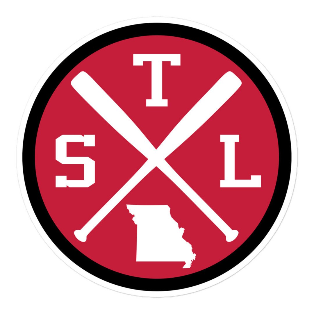 St. Louis Baseball Emblem Round Retro STL Window Decal Bumper Sticker ...