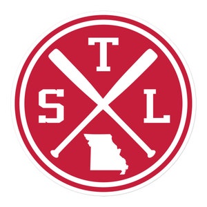 St. Louis Baseball Emblem Round Retro STL Window Decal Bumper Sticker