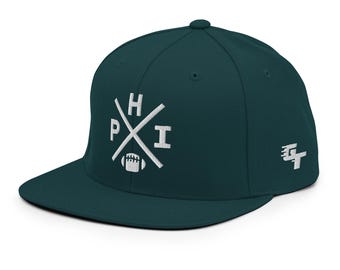 Philadelphia Football Retro PHI Cross Snapback Hat Baseball Cap