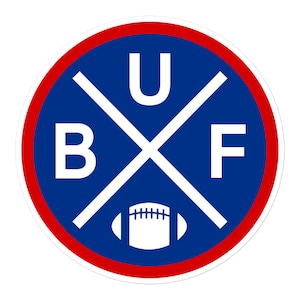 Buffalo Football Emblem Round Retro BUF Window Decal Bumper Sticker