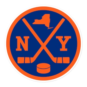 New York Hockey Emblem Round Retro NY Window Decal Bumper Sticker