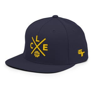 Cleveland Basketball Retro CLE Cross Snapback Hat Baseball Cap
