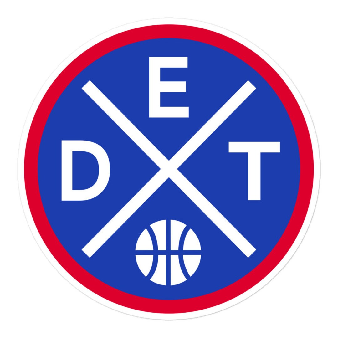Detroit Basketball Emblem Round Retro DET Window Decal Bumper Etsy