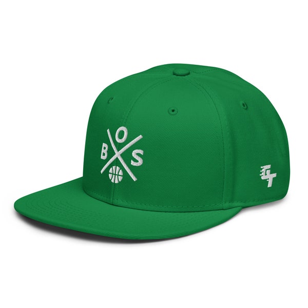 Boston Basketball Retro BOS Cross Snapback Hat Baseball Cap