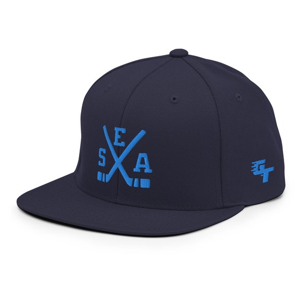 Seattle Hockey Sticks Retro SEA Snapback Hat Baseball Cap