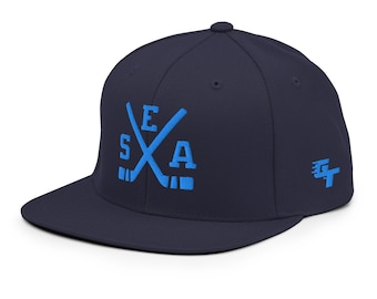 Seattle Hockey Sticks Retro SEA Snapback Hat Baseball Cap