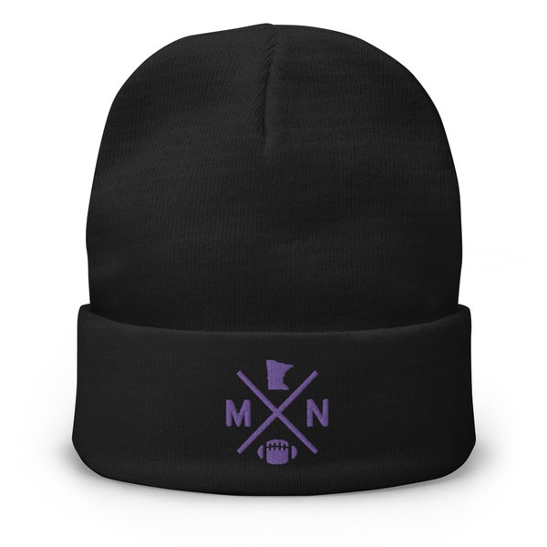 Minnesota Football Retro MN Cross Winter Beanie Cap Hat