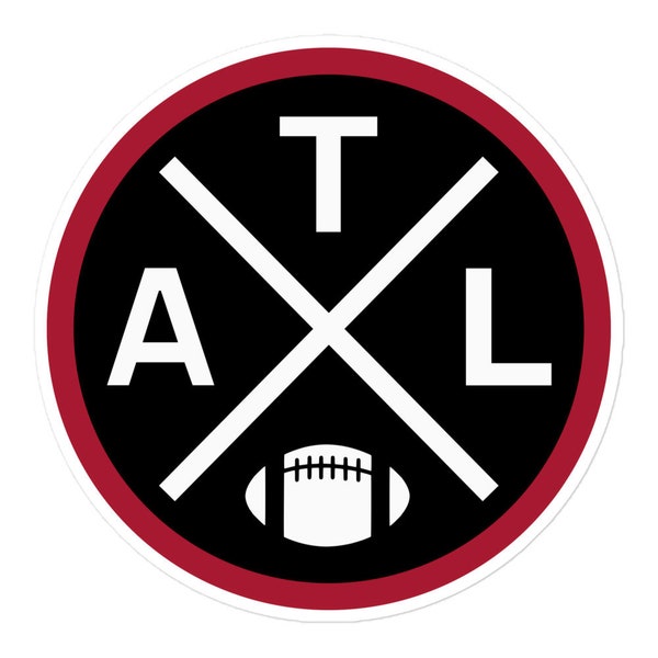 Atlanta Football Emblem Round Retro ATL Window Decal Bumper Sticker