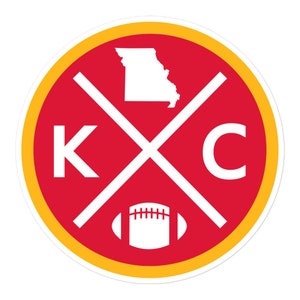 Kansas City Football Emblem Round Retro KC Window Decal Bumper Sticker
