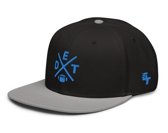 Detroit Football Retro DET Cross Snapback Hat Baseball Cap