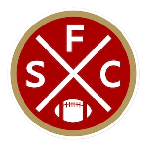 San Francisco Football Emblem Round Retro SFC Window Decal Bumper Sticker