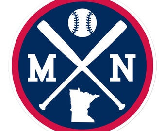 Minnesota Baseball Emblem Runde Retro MN Fenster Aufkleber Autoaufkleber