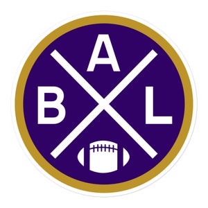 Baltimore Football Emblem Round Retro BAL Window Decal Bumper Sticker