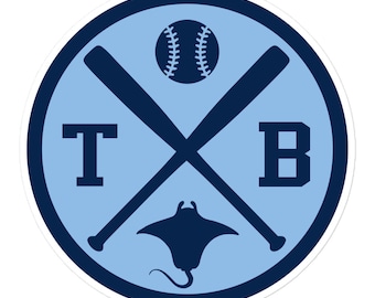 Tampa Bay Baseball Emblem Round Retro TB Window Decal Bumper Sticker