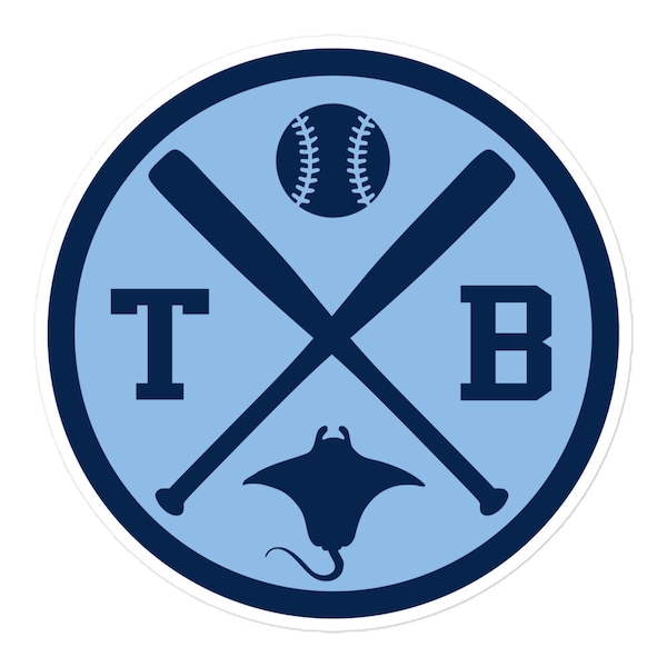 Tampa Bay Baseball Emblem Round Retro TB Window Decal Bumper Sticker