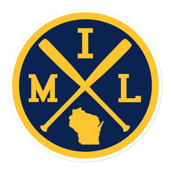 Milwaukee Baseball Emblem Round Retro MIL Window Decal Bumper Sticker