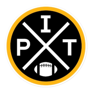 Pittsburgh Football Emblem Round Retro PIT Window Decal Bumper Sticker