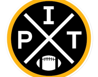 Pittsburgh Football Emblem Round Retro PIT Window Decal Bumper Sticker
