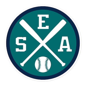 Seattle Baseball Emblem Round Retro SEA Window Decal Bumper Sticker
