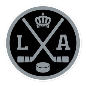 Los Angeles Hockey Emblem Round Retro LA Window Decal Bumper Sticker