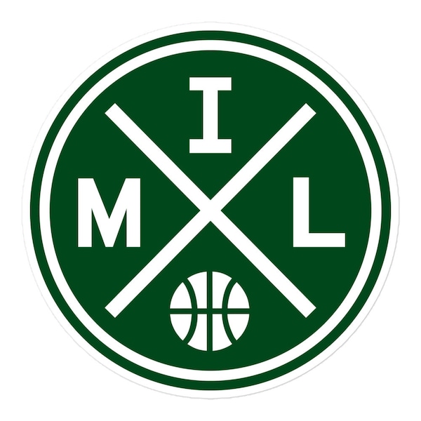 Milwaukee Basketball Emblem Round Retro MIL Window Decal Bumper Sticker