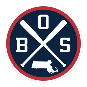 Boston Baseball Emblem Retro BOS Fenster Aufkleber Autoaufkleber