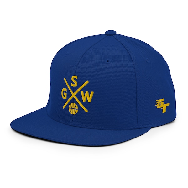 Golden State Basketball Retro GSW Cross Snapback Hat Baseball Cap