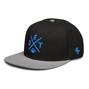 Detroit Football Retro DET Cross Snapback Hat Baseball Cap