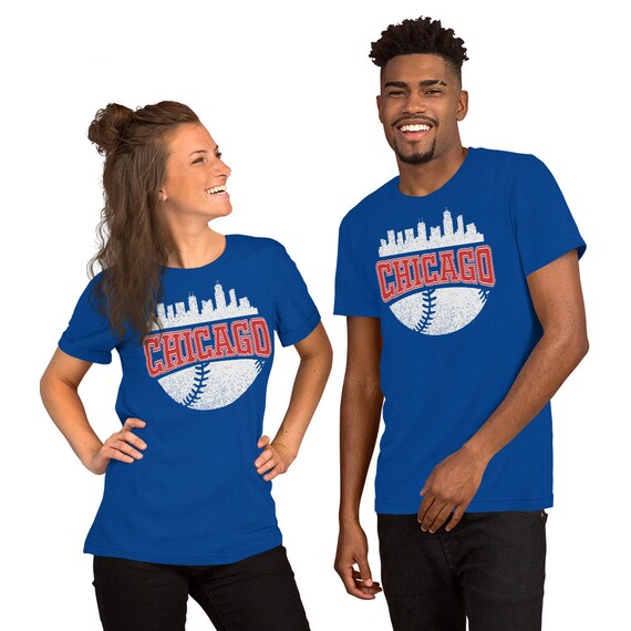 Vintage Chicago Baseball Retro City Skyline Custom Graphic T-Shirt Vintage Chicago Baseball Retro City Skyline Custom Graphic T-Shirt