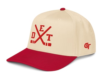 Detroit Hockey Snapback Cap Classic Red DET Hockey Sticks Hat
