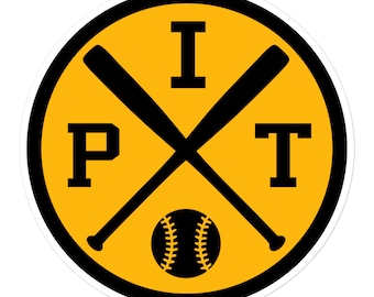 Pittsburgh Baseball Emblem Round Retro PIT Window Decal Bumper Sticker